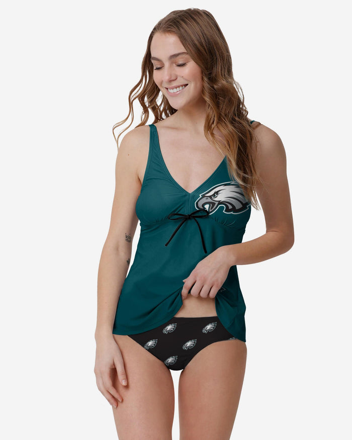 Philadelphia Eagles Womens Summertime Solid Tankini FOCO - FOCO.com