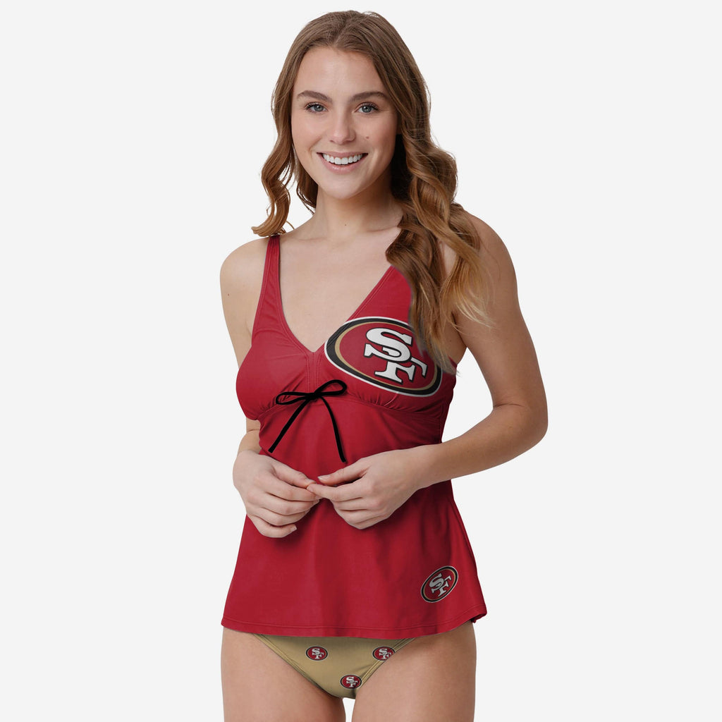 San Francisco 49ers Womens Summertime Solid Tankini FOCO S - FOCO.com