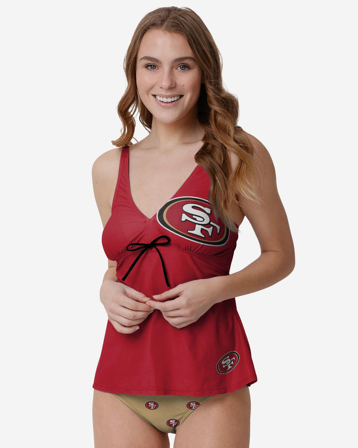 San Francisco 49ers Womens Summertime Solid Tankini FOCO S - FOCO.com