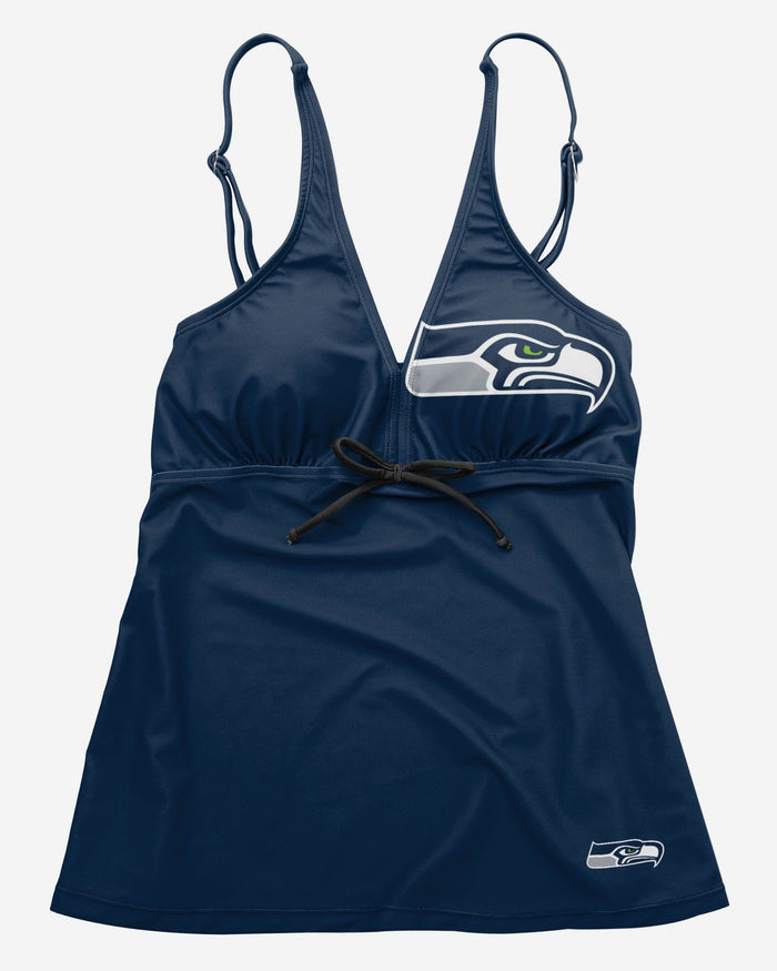 Seattle Seahawks Womens Summertime Solid Tankini FOCO - FOCO.com