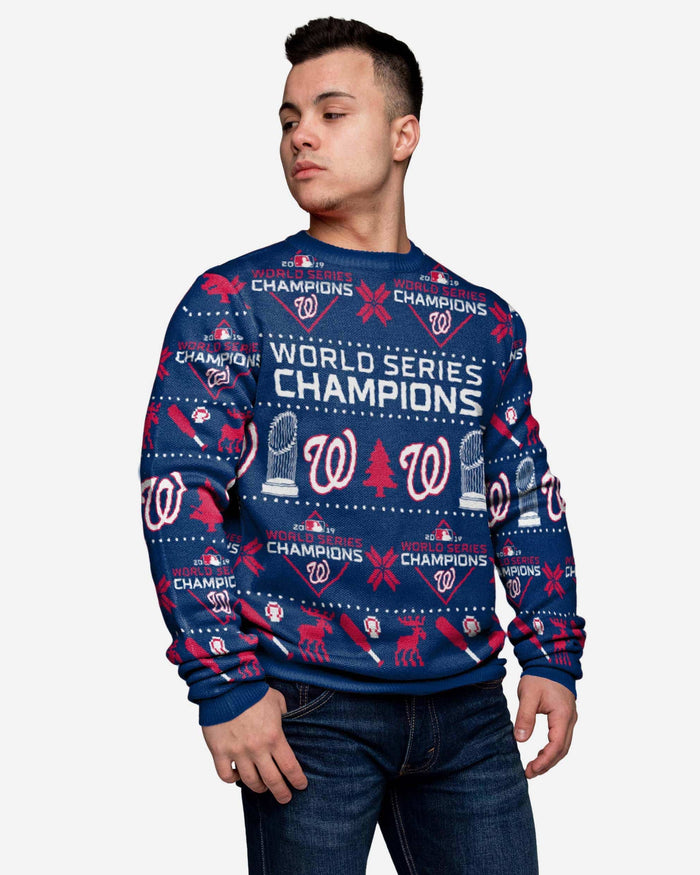 Washington Nationals 2019 World Series Champions Blue Sweater FOCO S - FOCO.com