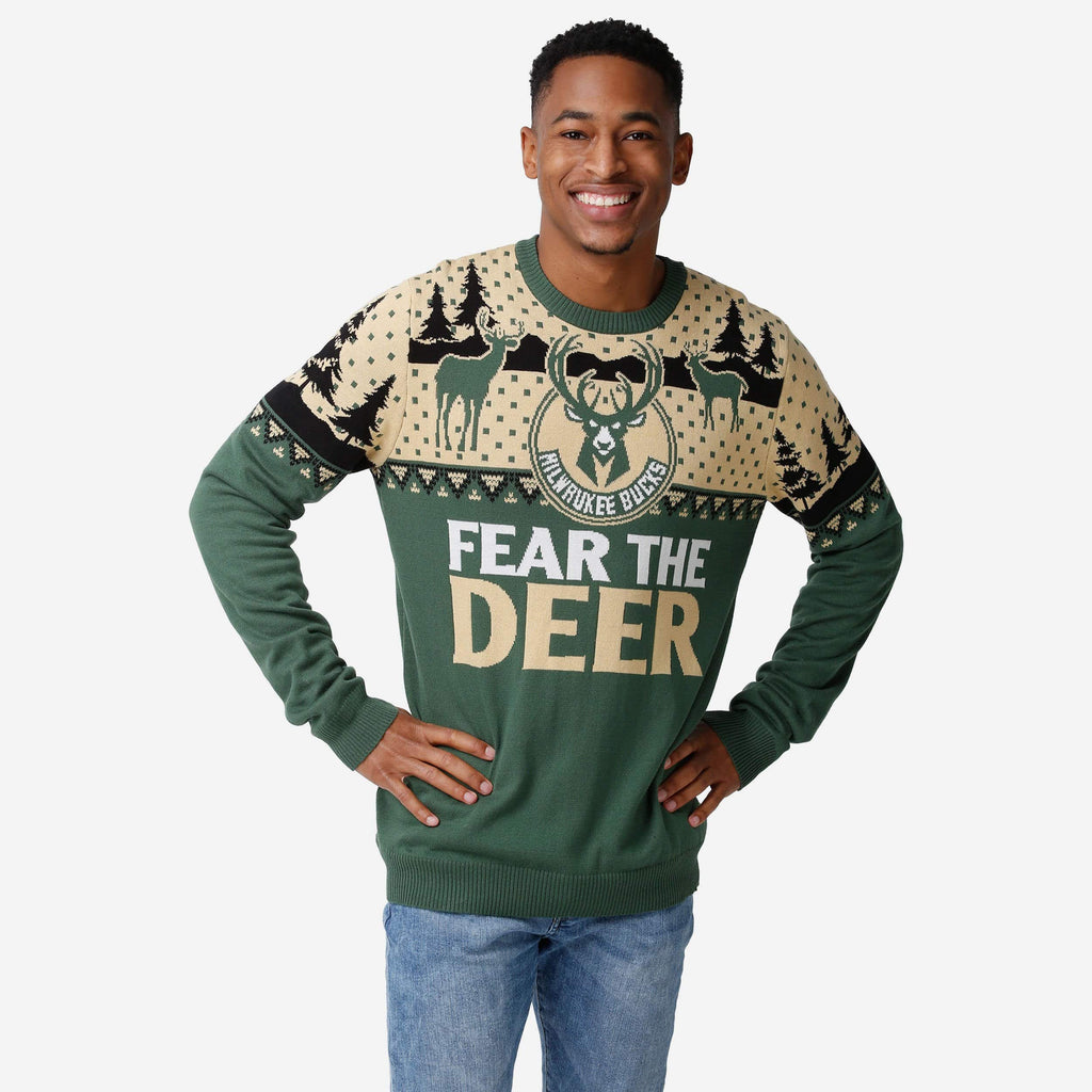 Milwaukee Bucks 2021 Champions Stripe Crew Neck Sweater FOCO S - FOCO.com