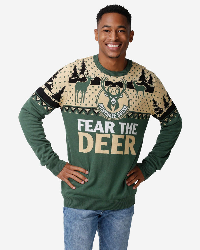 Milwaukee Bucks 2021 Champions Stripe Crew Neck Sweater FOCO S - FOCO.com