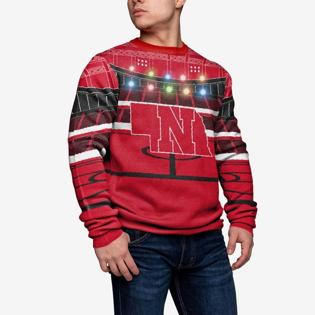 Nebraska Cornhuskers Light Up Bluetooth Sweater FOCO S - FOCO.com