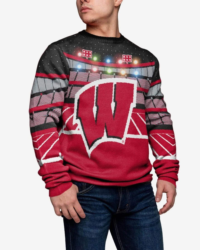 Wisconsin Badgers Light Up Bluetooth Sweater FOCO S - FOCO.com