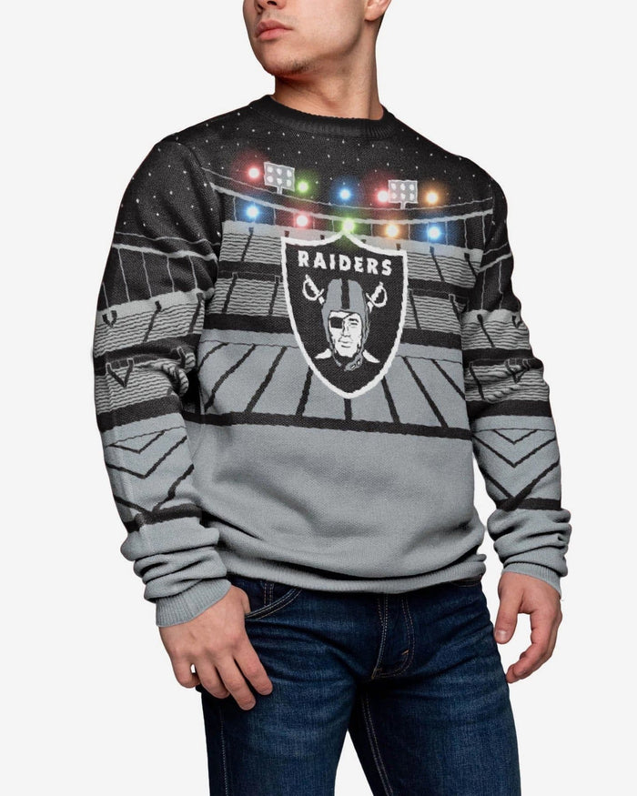 Las Vegas Raiders Light Up Bluetooth Sweater FOCO S - FOCO.com