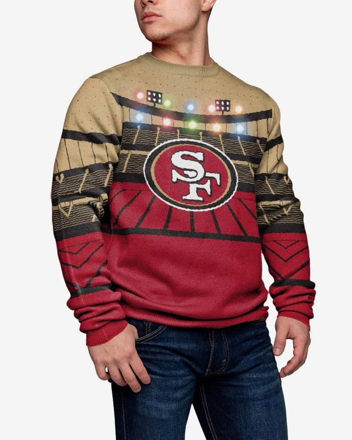 San Francisco 49ers Light Up Bluetooth Sweater FOCO S - FOCO.com