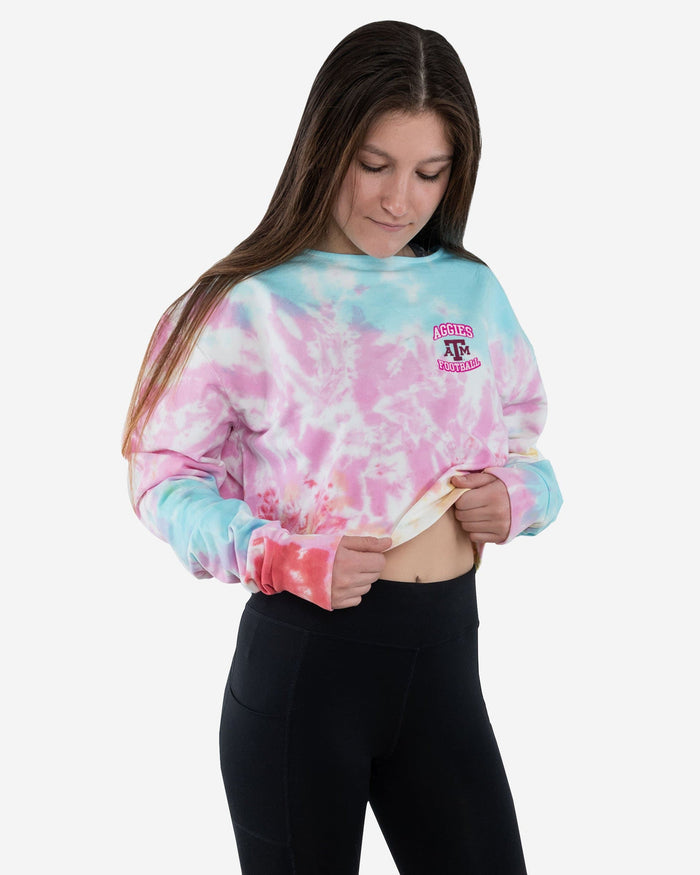 Texas A&M Aggies Womens Pastel Tie-Dye Blast Cropped Sweater FOCO S - FOCO.com