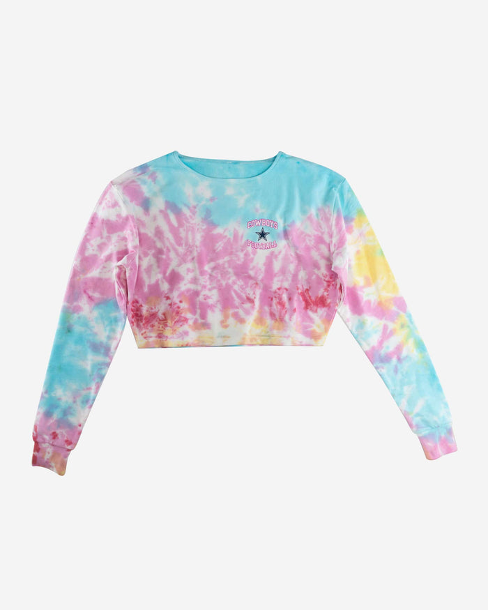 Dallas Cowboys Womens Pastel Tie-Dye Blast Cropped Sweater FOCO - FOCO.com