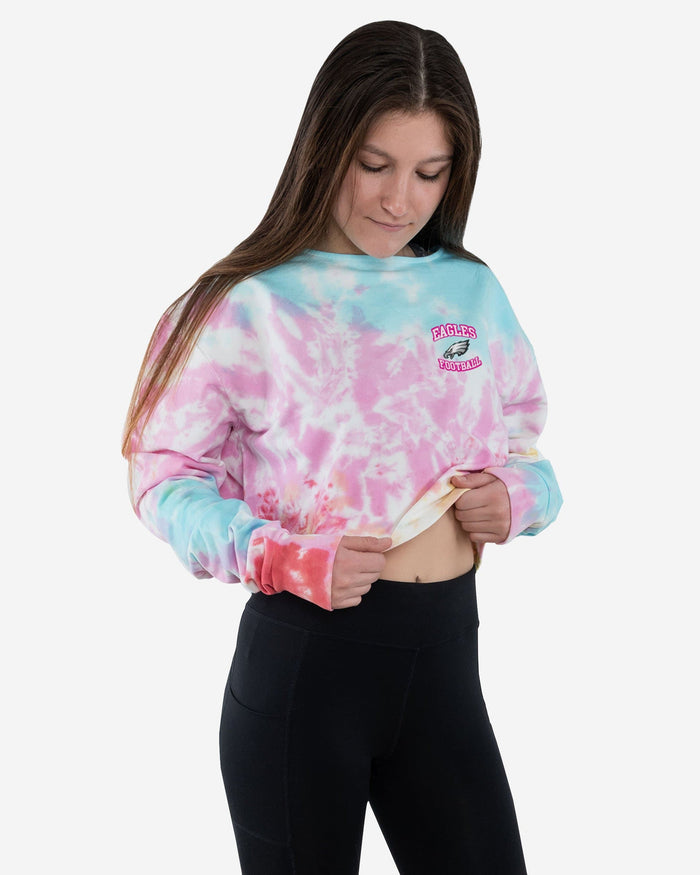 Philadelphia Eagles Womens Pastel Tie-Dye Blast Cropped Sweater FOCO S - FOCO.com