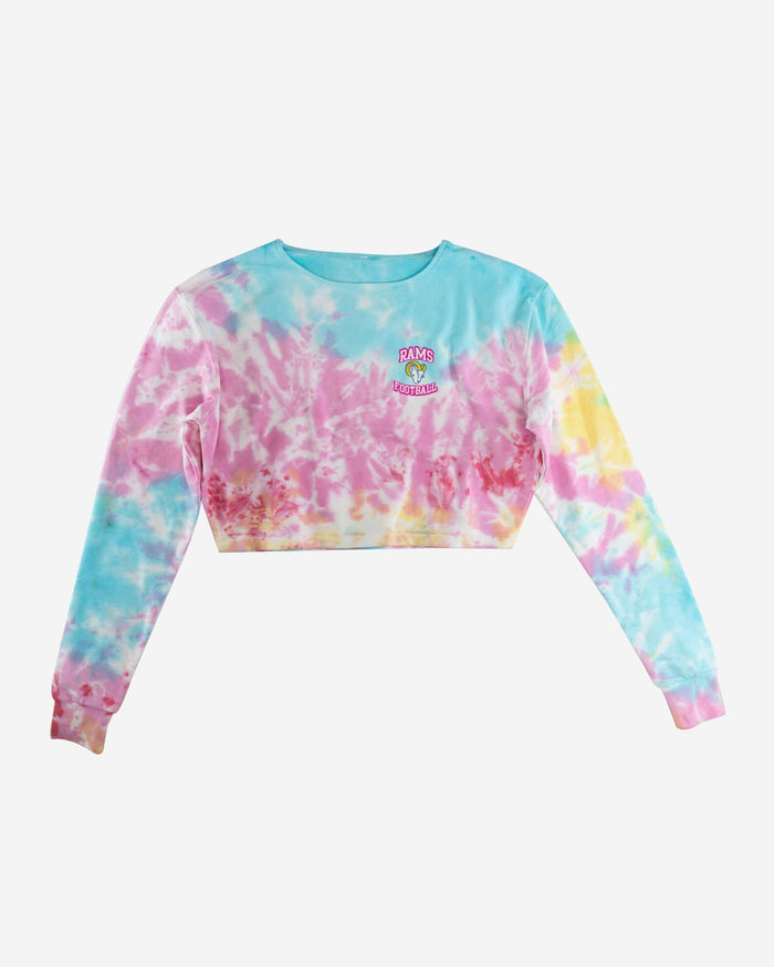 Los Angeles Rams Womens Pastel Tie-Dye Blast Cropped Sweater FOCO - FOCO.com