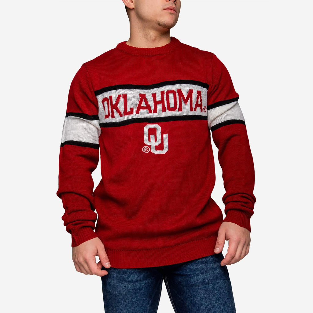 Oklahoma Sooners Vintage Stripe Sweater FOCO - FOCO.com