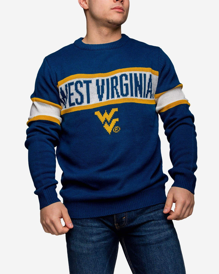 West Virginia Mountaineers Vintage Stripe Sweater FOCO - FOCO.com