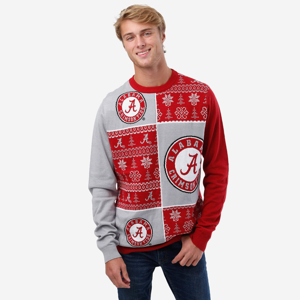 Alabama Crimson Tide Busy Block Snowfall Sweater FOCO S - FOCO.com