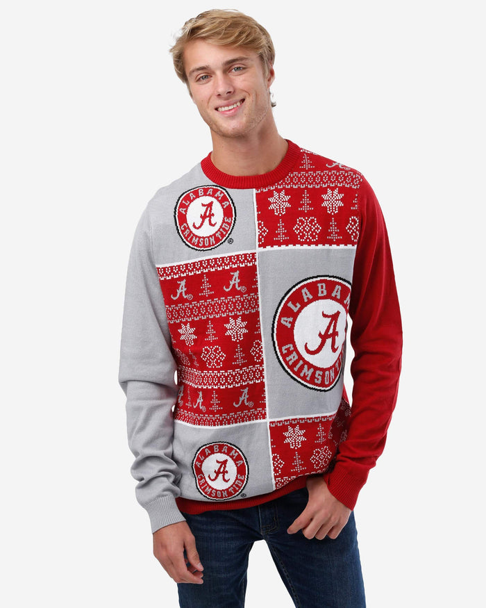 Alabama Crimson Tide Busy Block Snowfall Sweater FOCO S - FOCO.com