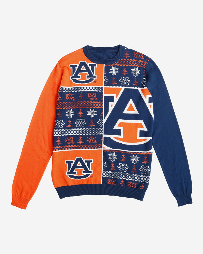 Auburn Tigers Busy Block Snowfall Sweater FOCO - FOCO.com