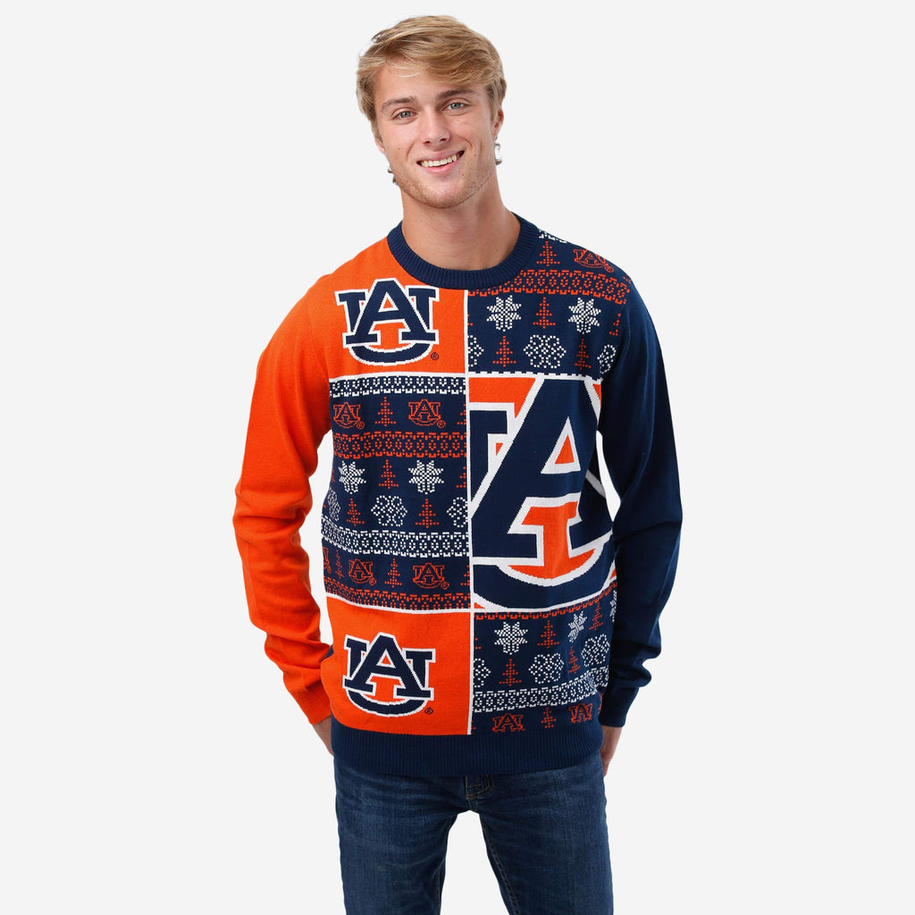 Auburn Tigers Busy Block Snowfall Sweater FOCO S - FOCO.com