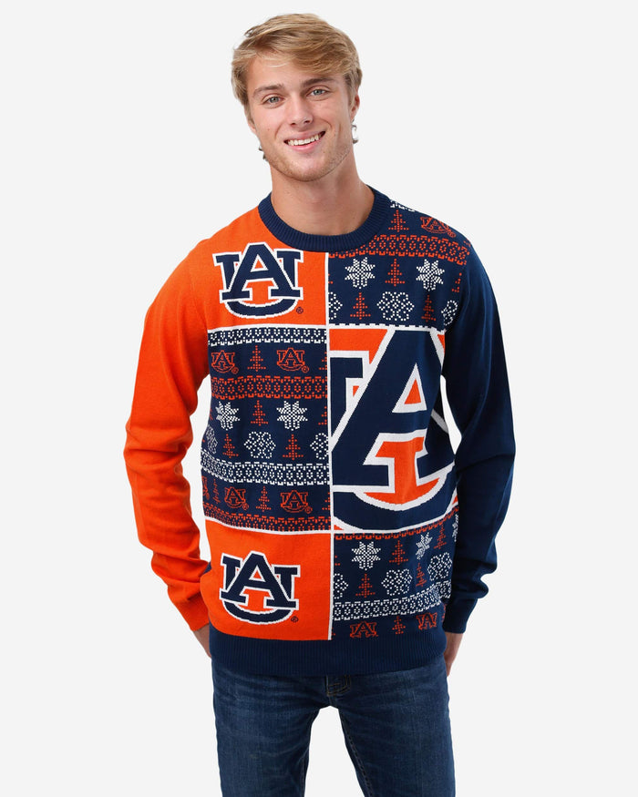 Auburn Tigers Busy Block Snowfall Sweater FOCO S - FOCO.com