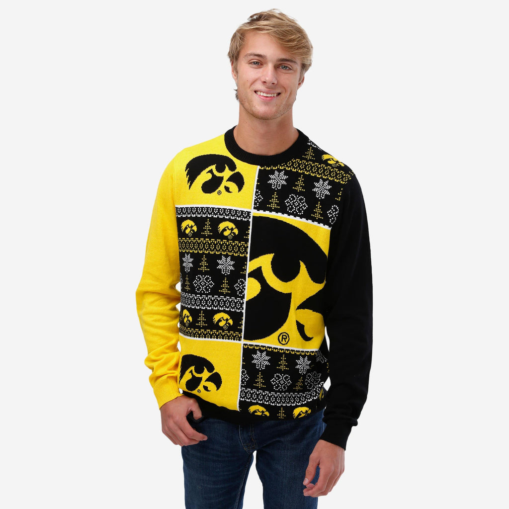 Iowa Hawkeyes Busy Block Snowfall Sweater FOCO S - FOCO.com