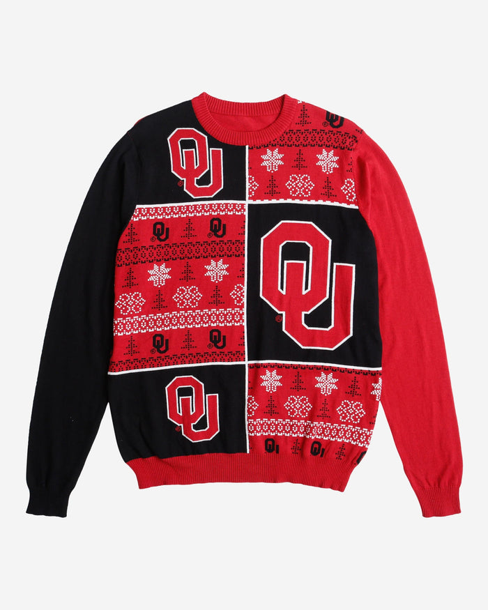 Oklahoma Sooners Busy Block Snowfall Sweater FOCO - FOCO.com