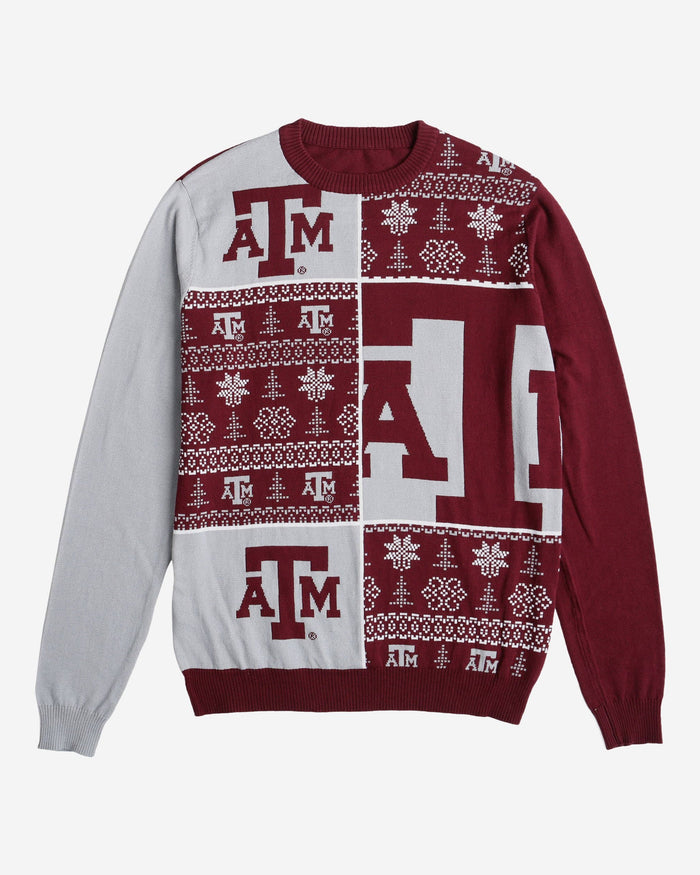 Texas A&M Aggies Busy Block Snowfall Sweater FOCO - FOCO.com