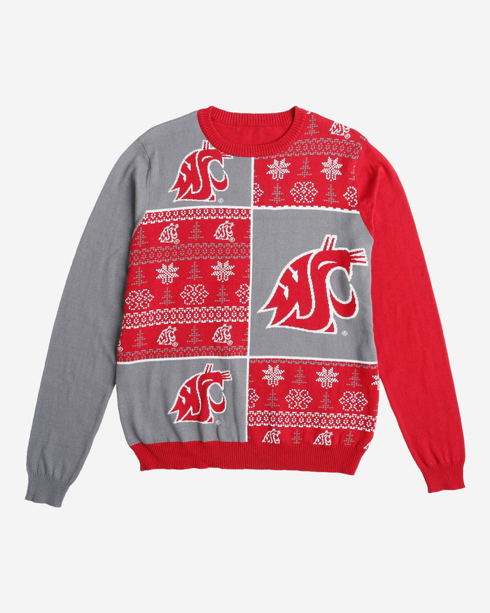 Washington State Cougars Busy Block Snowfall Sweater FOCO - FOCO.com