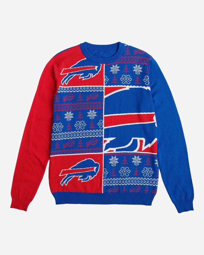 Buffalo Bills Busy Block Snowfall Sweater FOCO - FOCO.com