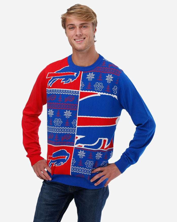 Buffalo Bills Busy Block Snowfall Sweater FOCO S - FOCO.com