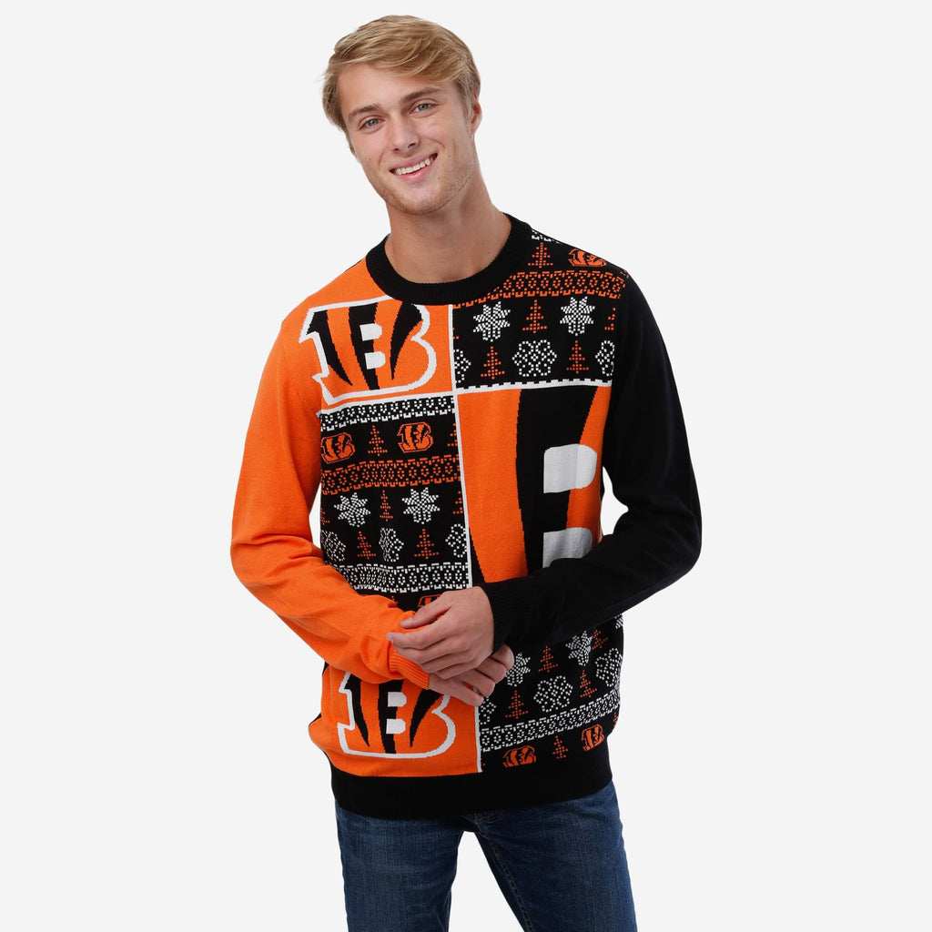 Cincinnati Bengals Busy Block Snowfall Sweater FOCO S - FOCO.com