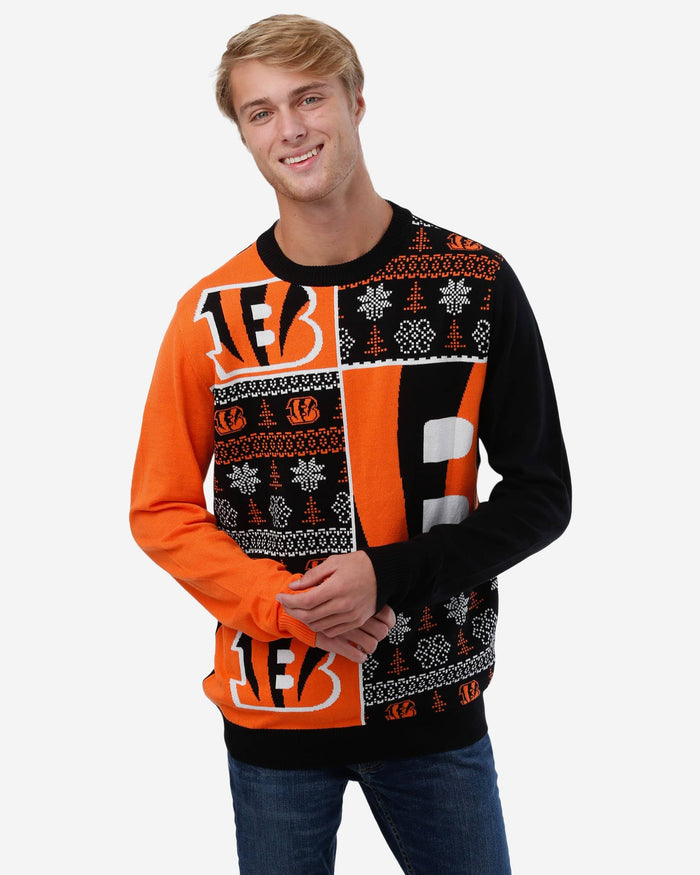 Cincinnati Bengals Busy Block Snowfall Sweater FOCO S - FOCO.com