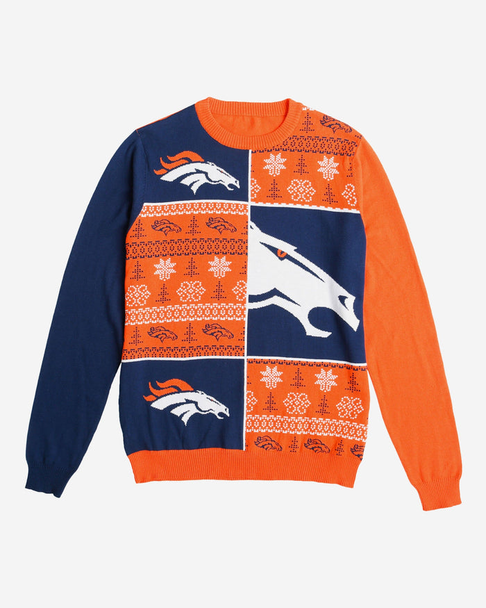 Denver Broncos Busy Block Snowfall Sweater FOCO - FOCO.com