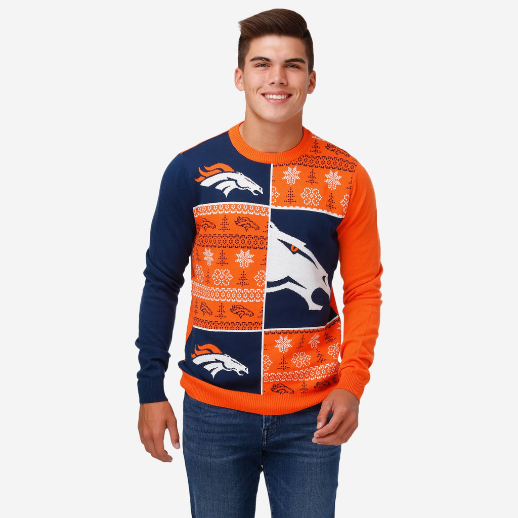 Denver Broncos Busy Block Snowfall Sweater FOCO S - FOCO.com