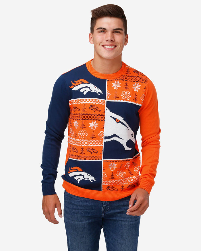 Denver Broncos Busy Block Snowfall Sweater FOCO S - FOCO.com