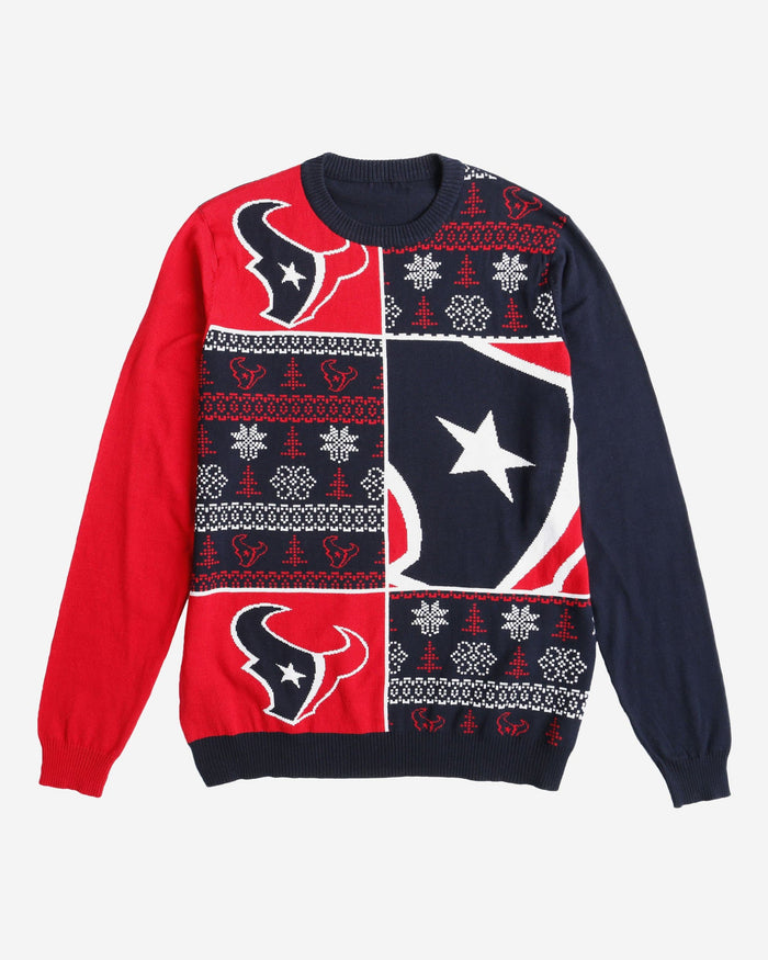 Houston Texans Busy Block Snowfall Sweater FOCO - FOCO.com