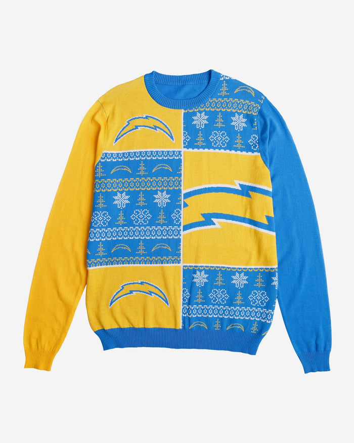 Los Angeles Chargers Busy Block Snowfall Sweater FOCO - FOCO.com