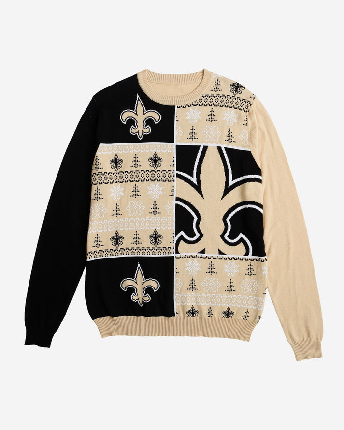 New Orleans Saints Busy Block Snowfall Sweater FOCO - FOCO.com