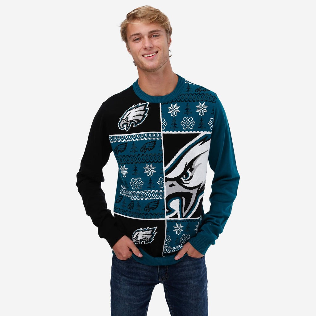 Philadelphia Eagles Busy Block Snowfall Sweater FOCO S - FOCO.com