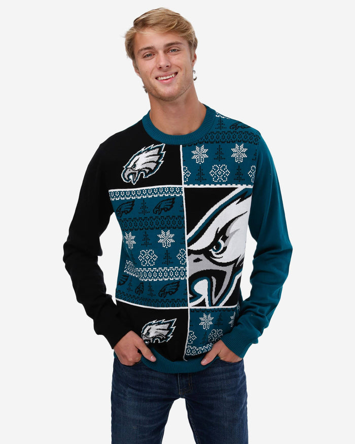 Philadelphia Eagles Busy Block Snowfall Sweater FOCO S - FOCO.com