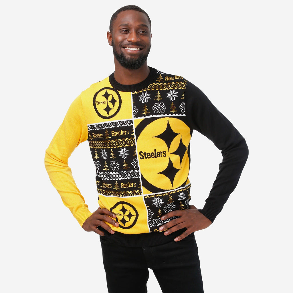 Pittsburgh Steelers Busy Block Snowfall Sweater FOCO S - FOCO.com