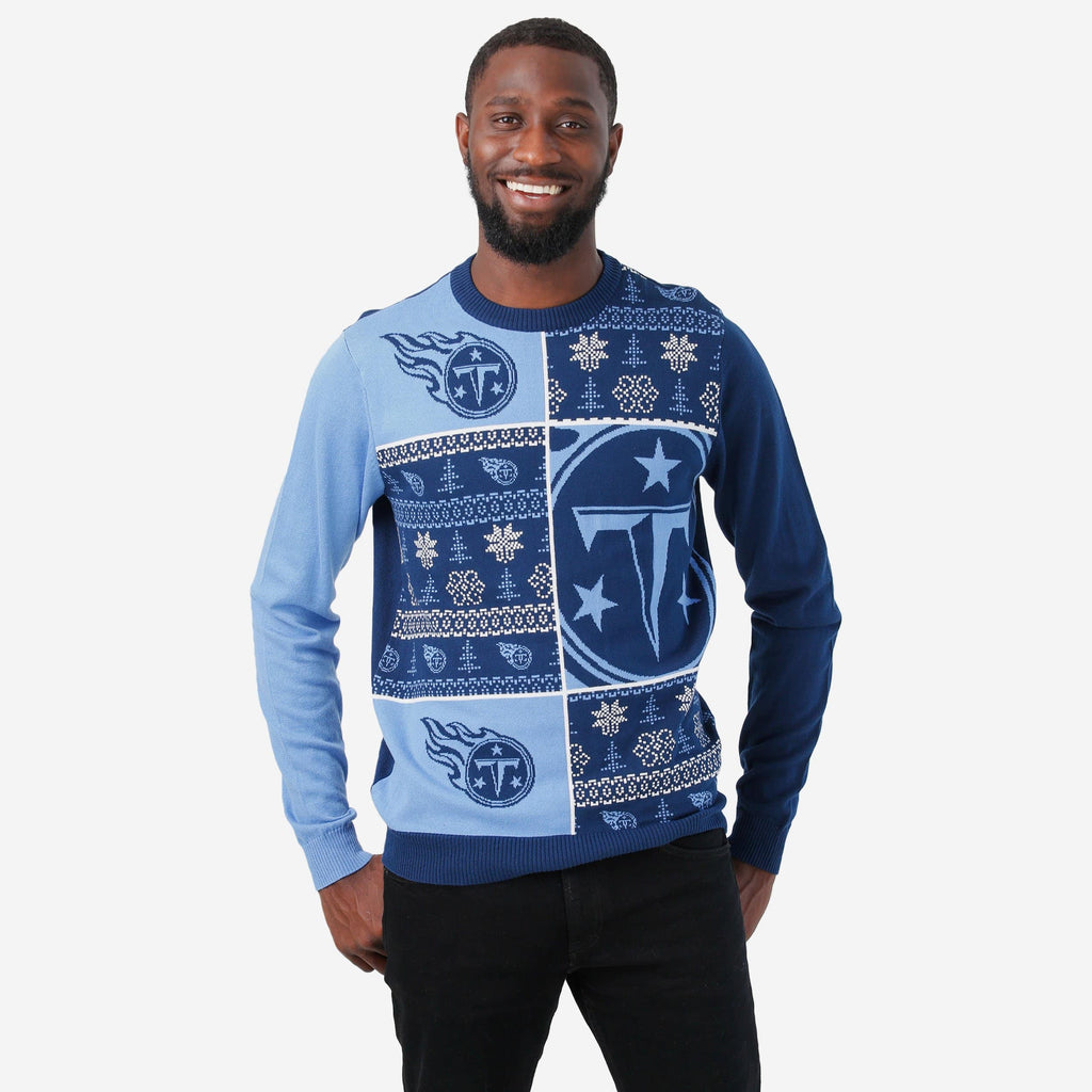 Tennessee Titans Busy Block Snowfall Sweater FOCO S - FOCO.com