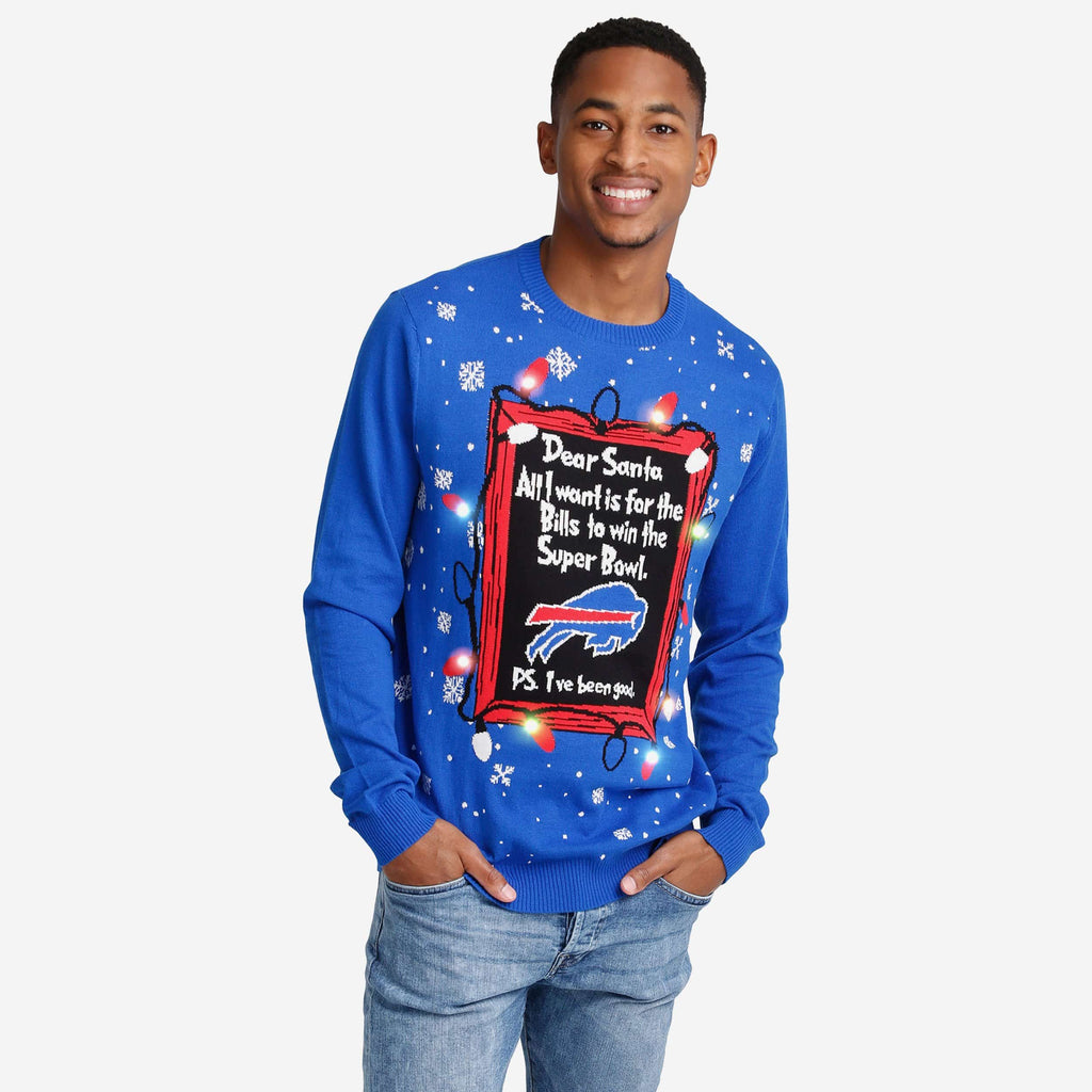 Buffalo Bills Dear Santa Light Up Sweater FOCO S - FOCO.com