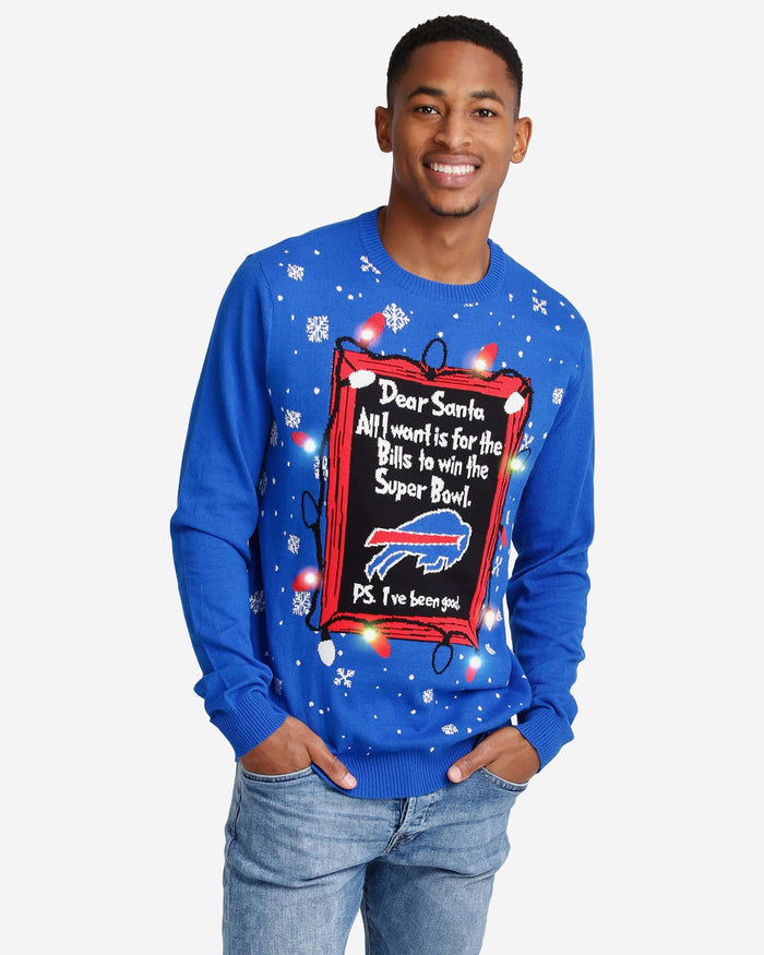 Buffalo Bills Dear Santa Light Up Sweater FOCO S - FOCO.com