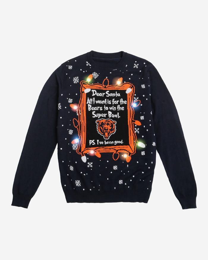 Chicago Bears Dear Santa Light Up Sweater FOCO - FOCO.com