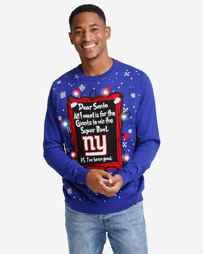 New York Giants Dear Santa Light Up Sweater FOCO S - FOCO.com