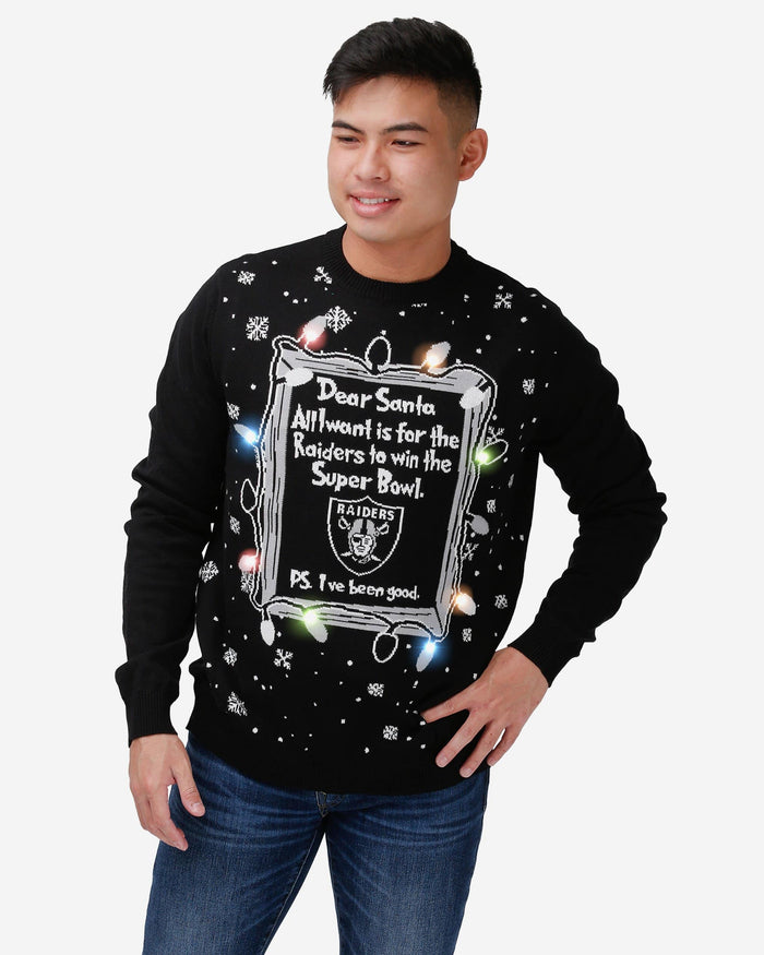 Las Vegas Raiders Dear Santa Light Up Sweater FOCO S - FOCO.com