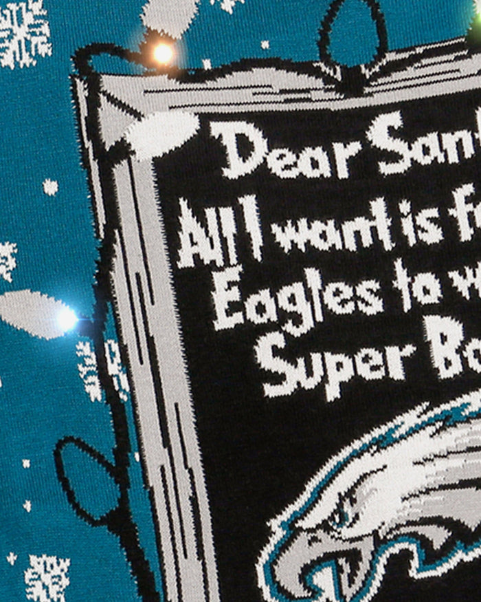 Philadelphia Eagles Dear Santa Light Up Sweater FOCO - FOCO.com