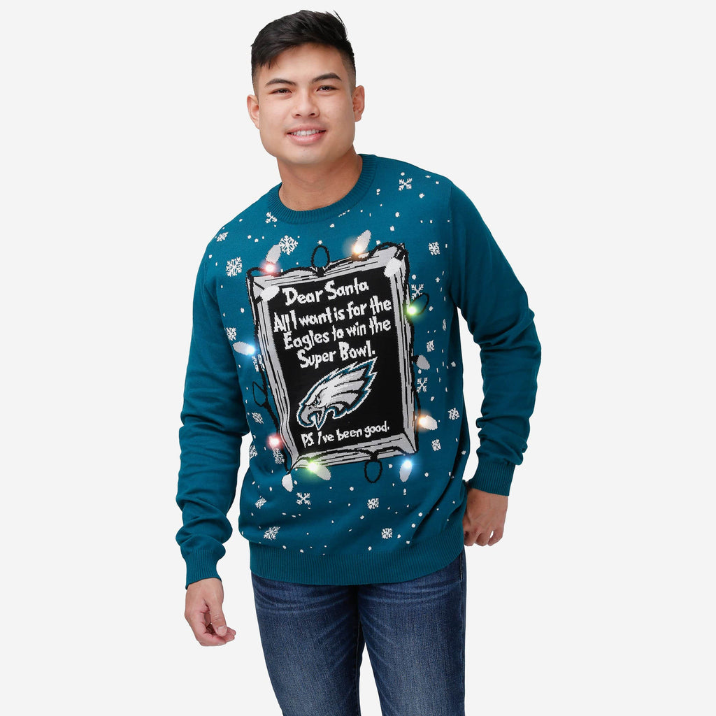 Philadelphia Eagles Dear Santa Light Up Sweater FOCO S - FOCO.com