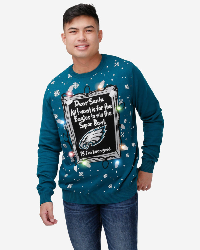 Philadelphia Eagles Dear Santa Light Up Sweater FOCO S - FOCO.com