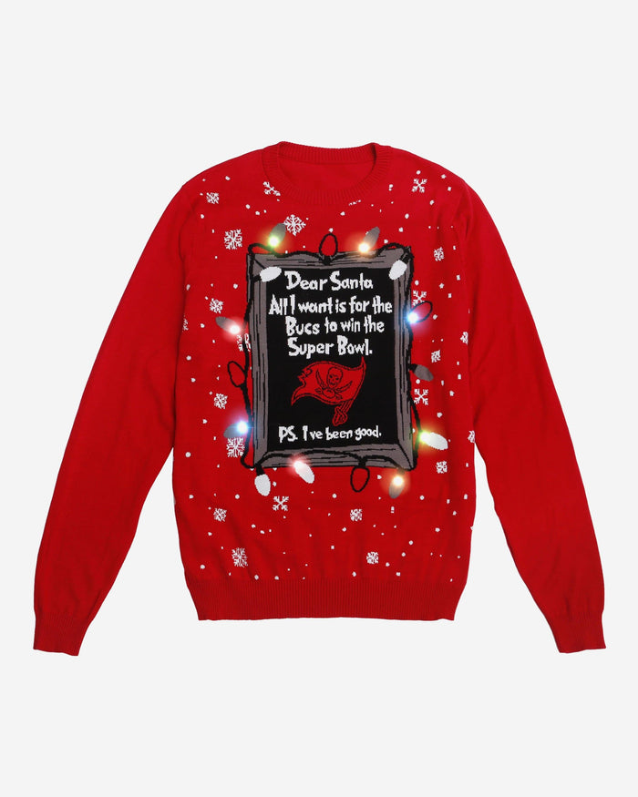 Tampa Bay Buccaneers Dear Santa Light Up Sweater FOCO - FOCO.com