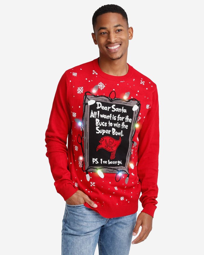 Tampa Bay Buccaneers Dear Santa Light Up Sweater FOCO S - FOCO.com